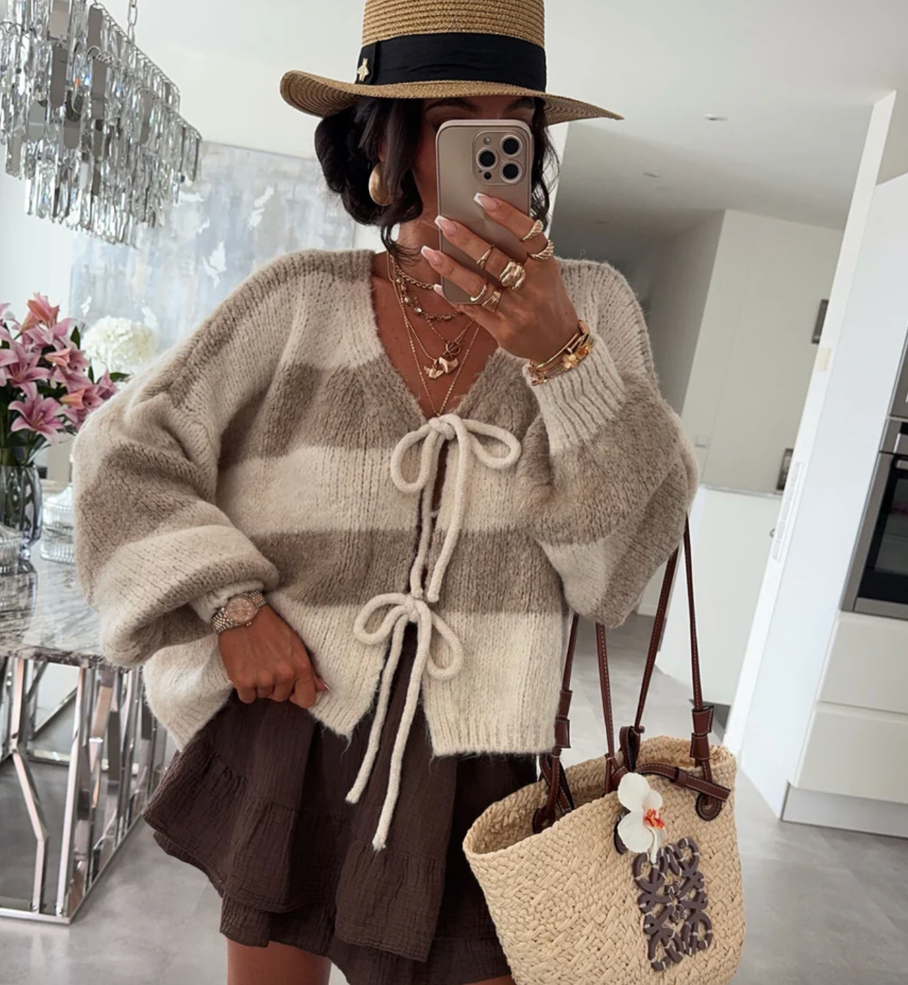 Stripes & Strings® - Cardigan con lacci