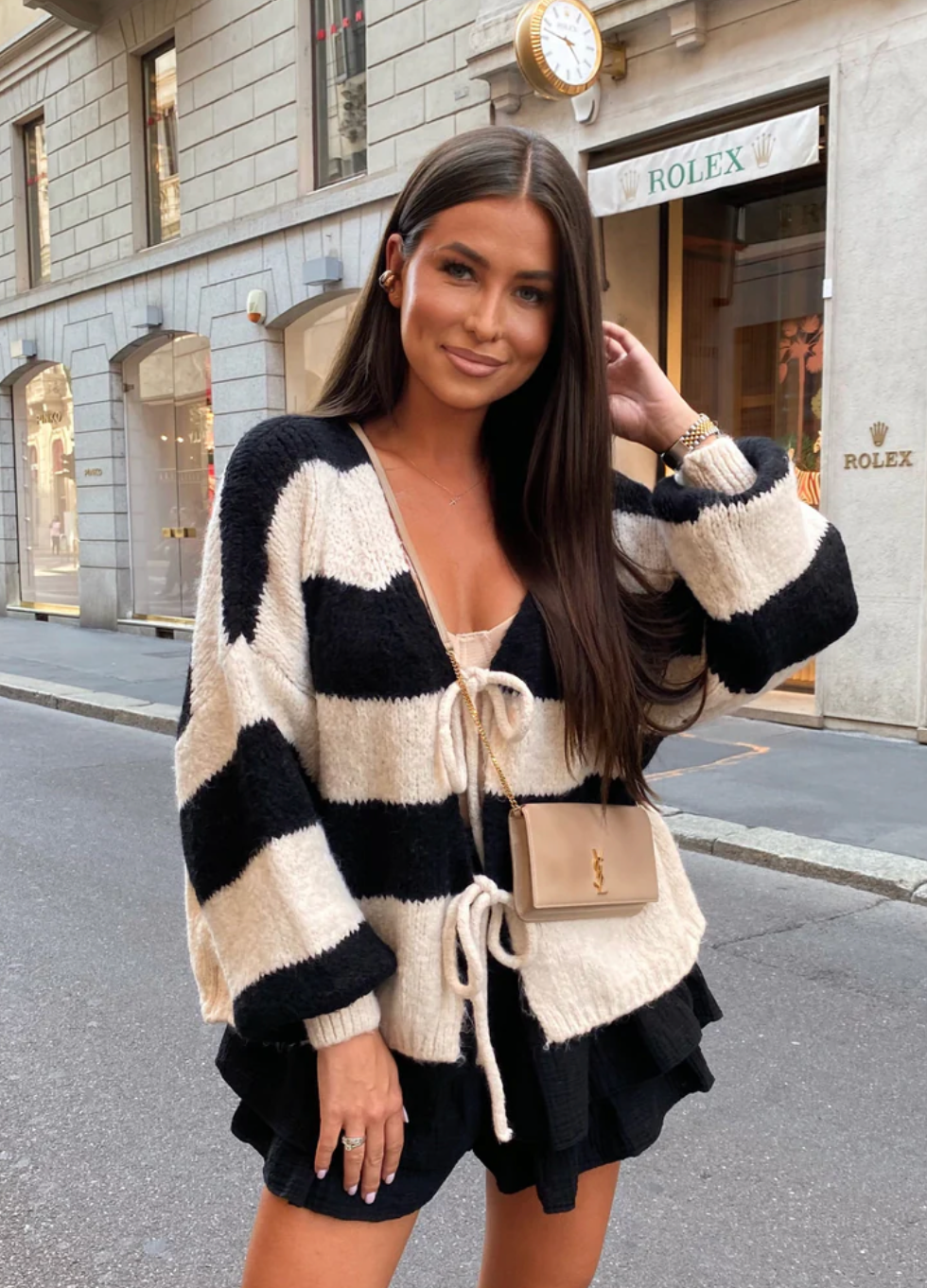 Stripes & Strings® - Cardigan con lacci