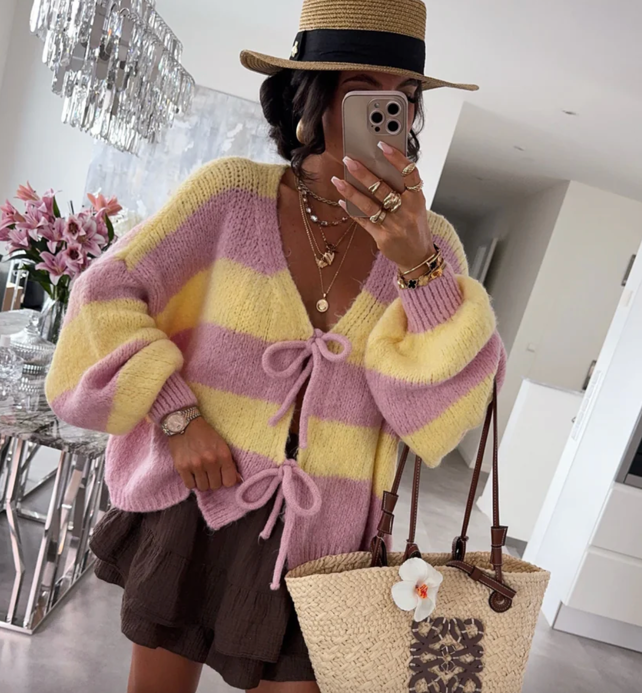 Stripes & Strings® - Cardigan con lacci