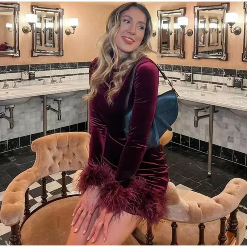 Mini Dress Glamour Piume